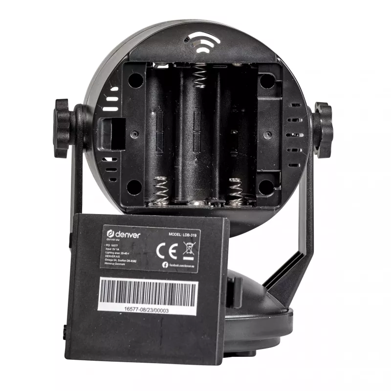 LED disko guľa DENVER LDB-319 – kompaktné LED párty svetlo, model 117220200040