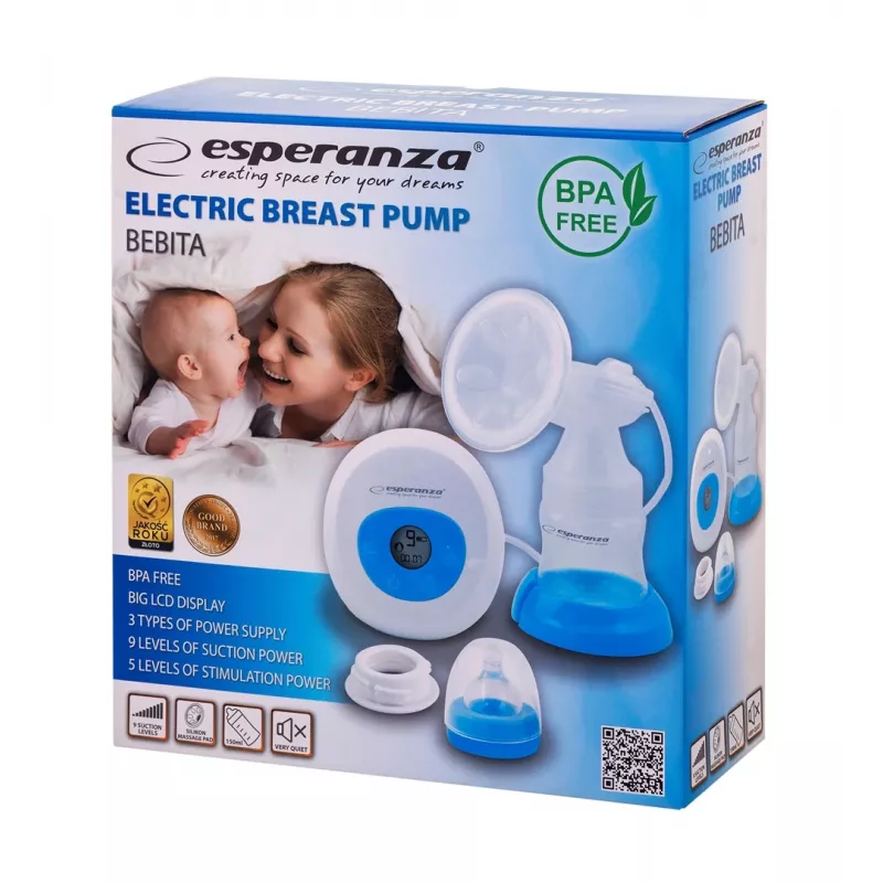 Esperanza BEBITA ECM001B Elektrická odsávačka mlieka, 150 ml, modrá