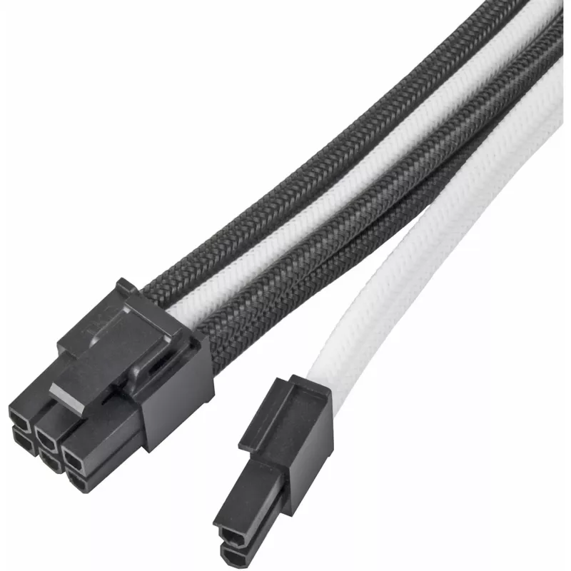 Predlžovací napájací kábel SILVERSTONE PP07E 8‑pin PCIe 30 cm (čierna/biela)