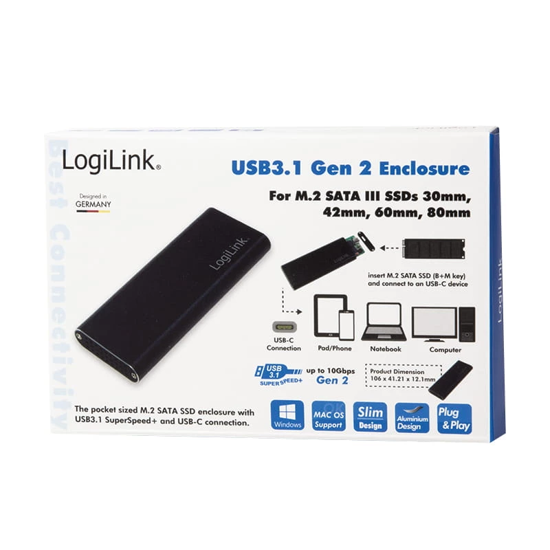 SSD puzdro LogiLink UA0314 čierne M.2