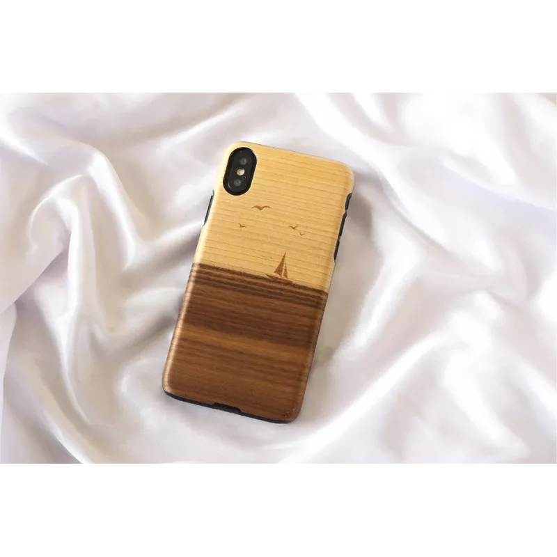 Puzdro na smartphone man and wood pre iPhone X/XS – model mare, čierna