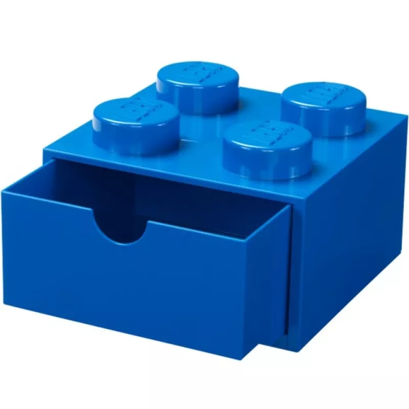 LEGO zásuvka na písací stôl 4, úložná krabica modrá, výstupky