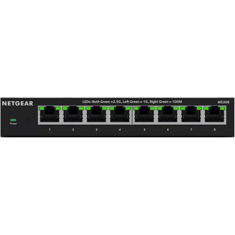 NETGEAR MS308 neupravovaný 2.5G Ethernet (100/1000/2500) čierny