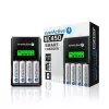 Nabíjačka akumulátorov everActive NC450B — 4‑článková nabíjačka AAA, 110/230V AC, čierna