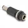 Adaptér DELOCK DC 5,5 x 2,1 mm (samica) na DC 5,5 x 2,5 mm (samec), čierny