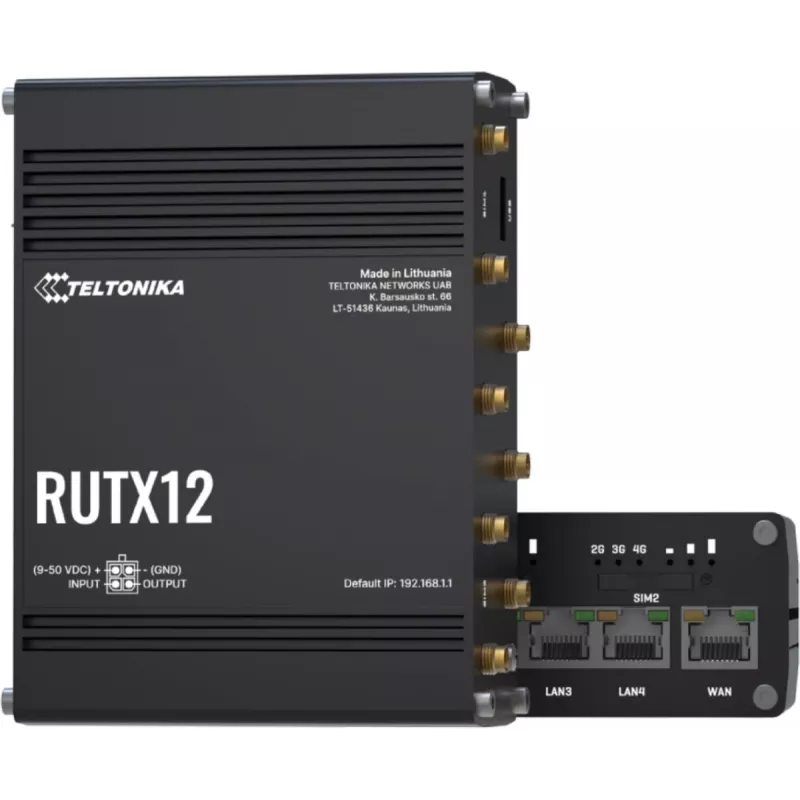 Teltonika RUTX12DUAL LTE CAT 6 priemyselný mobilný router