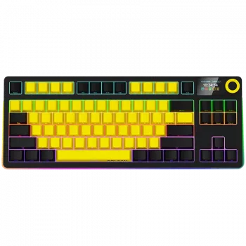 LORGAR KBP70TKLW, bezdrôtová TKL mechanická gaming klávesnica Pro, čierna/žltá, EN rozloženie