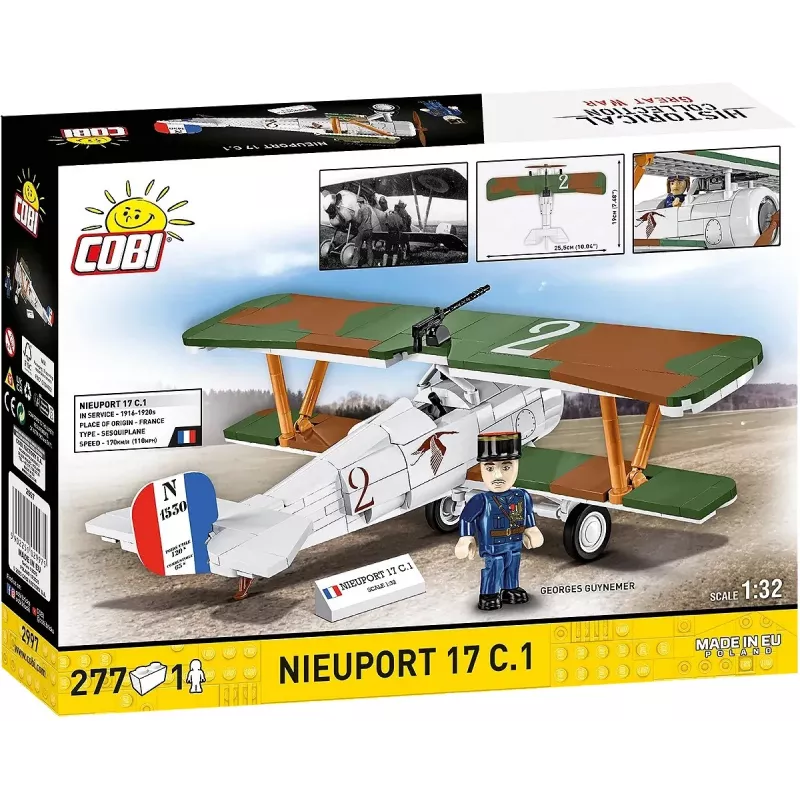 Stavebnica Cobi Blocks Nieuport 17 C.1 277 ks — model lietadla, zberateľská stavebnica