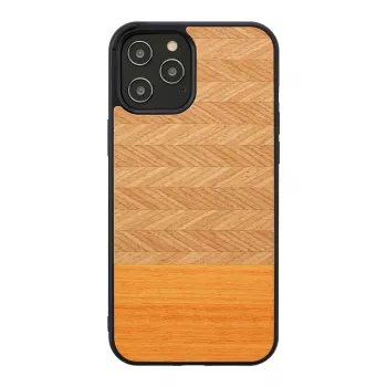 Ochranné puzdro Man and Wood pre iPhone 12 Pro Max — rybí chvost oranžová čierna