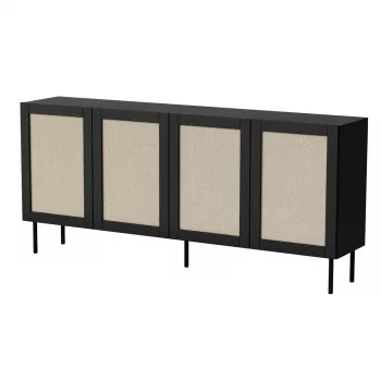 JUTA 4D komoda 4D 200x39,5x90 čierna + linol calabria