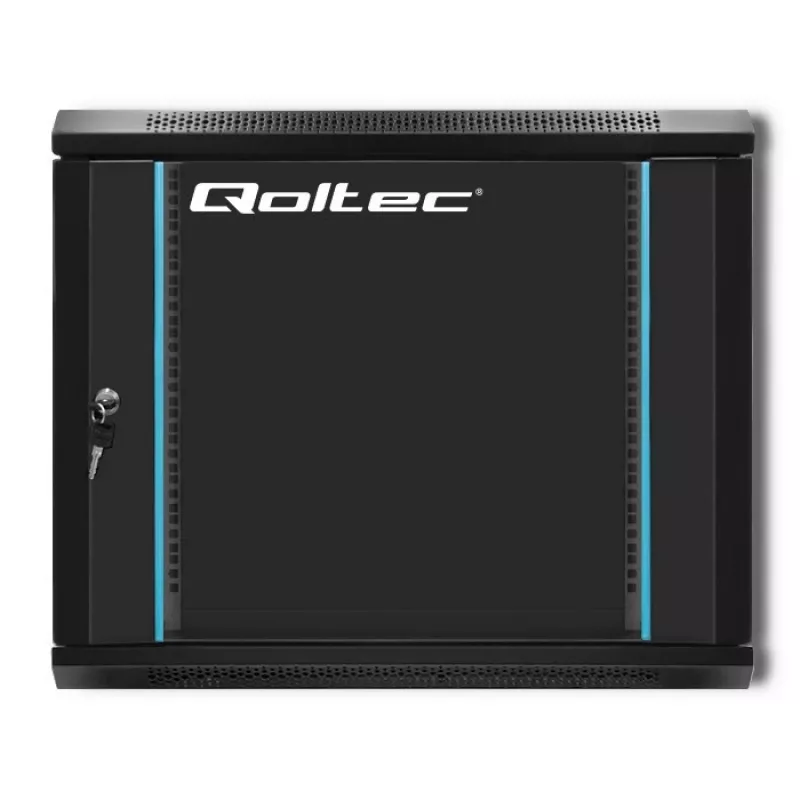 19 inch racková skriňa QOLTEC 54463 9U 600x500x450 mm Kovové puzdro pre sieťové zariadenia