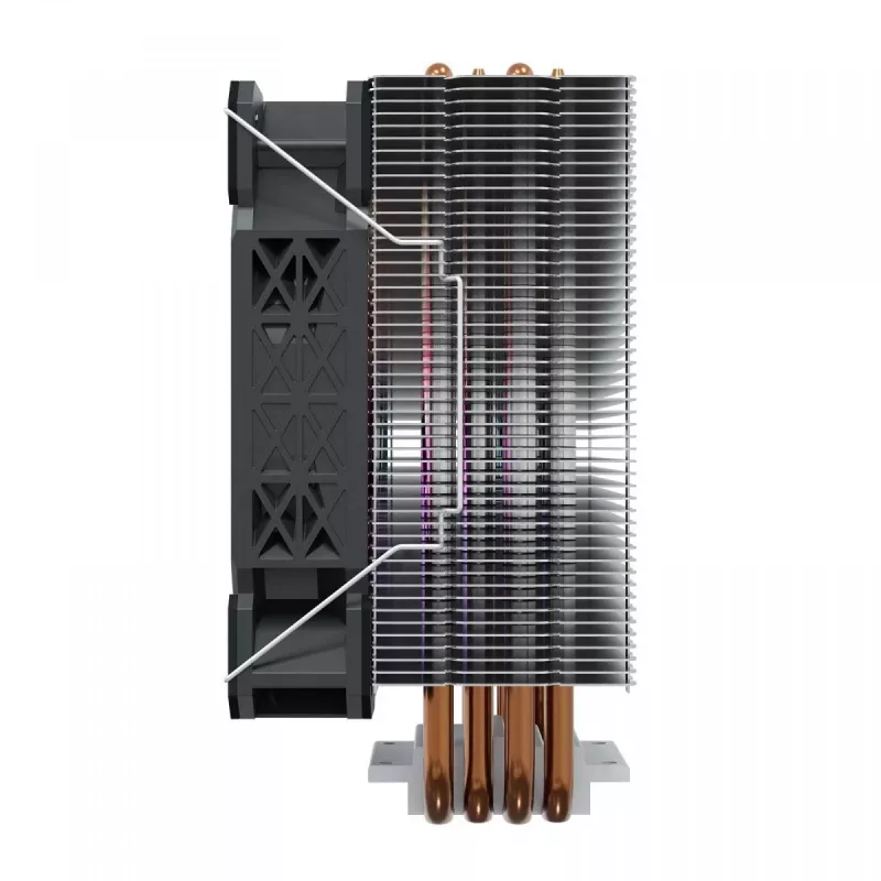 CPU vzduchový chladič SAVIO SAVGCOVORTEXX2ARGB s 4 heatpipes, 120-mm-ARGB ventilátor, čierny