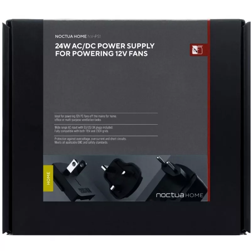 Noctua NV-PS1 napájací zdroj, 115/230 V AC na 12 V DC, pre 12 V ventilátory, čierny