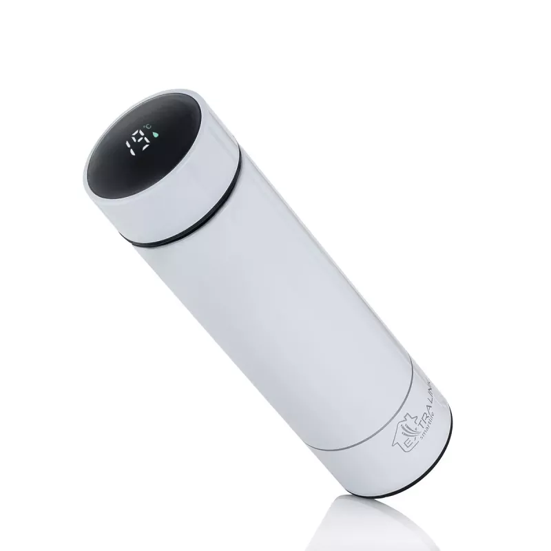 Extralink Smart Travel Mug biela, termohrnček s ukazovateľom teploty