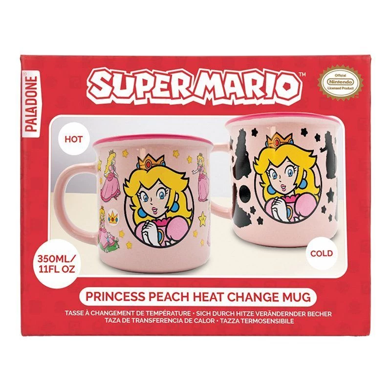 Paladone Super Mario Princess Peach termocitlivý hrnček