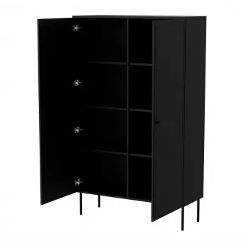 Úložná skriňa Cama Meble PALAZZO BIS 100x39x166 matná čierna, stojaca pri stene