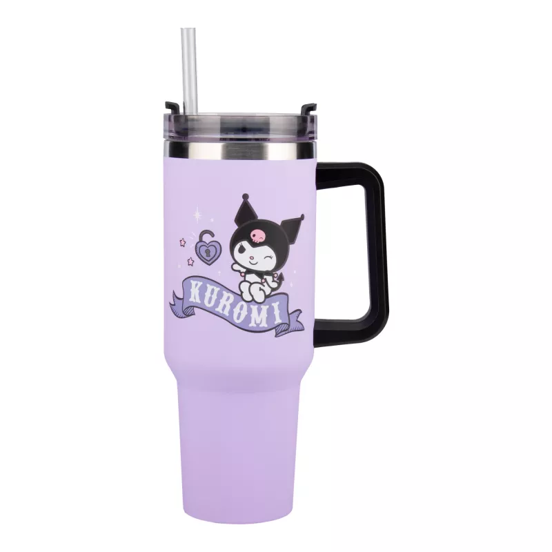 Paladone Hello Kitty Kuromi 900ml izolovaný pohár so slamkou