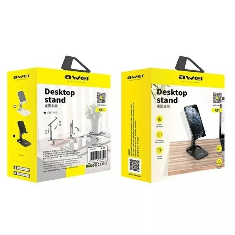 Stolný držiak pre tablety a smartfóny Awei X11 – výškovo nastaviteľný, ľahký