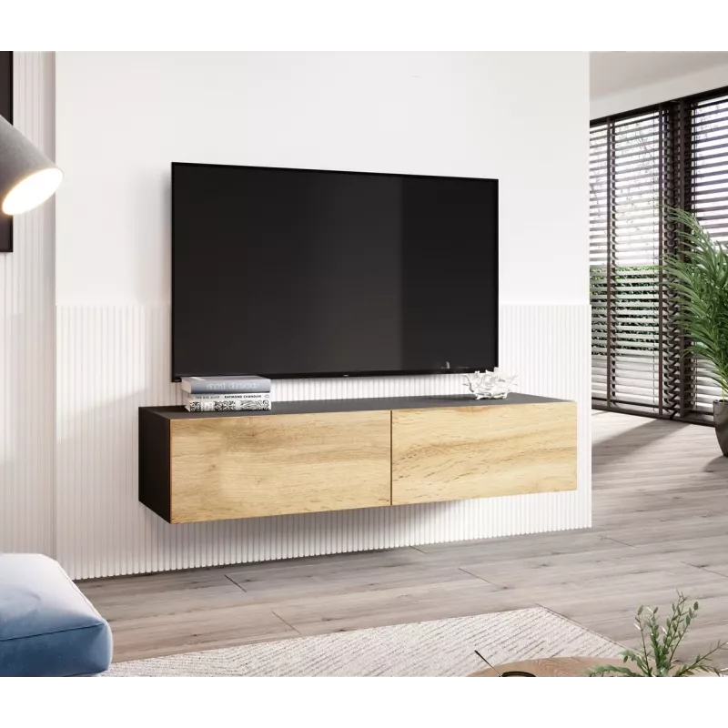 Cama TV stojan VIGO 140 30/140/40 čierny/dub wotan