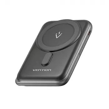 Powerbank Vention 10000mAh Magnetic Wireless 20W, 1×USB-C, bezdrôtové nabíjanie, čierna