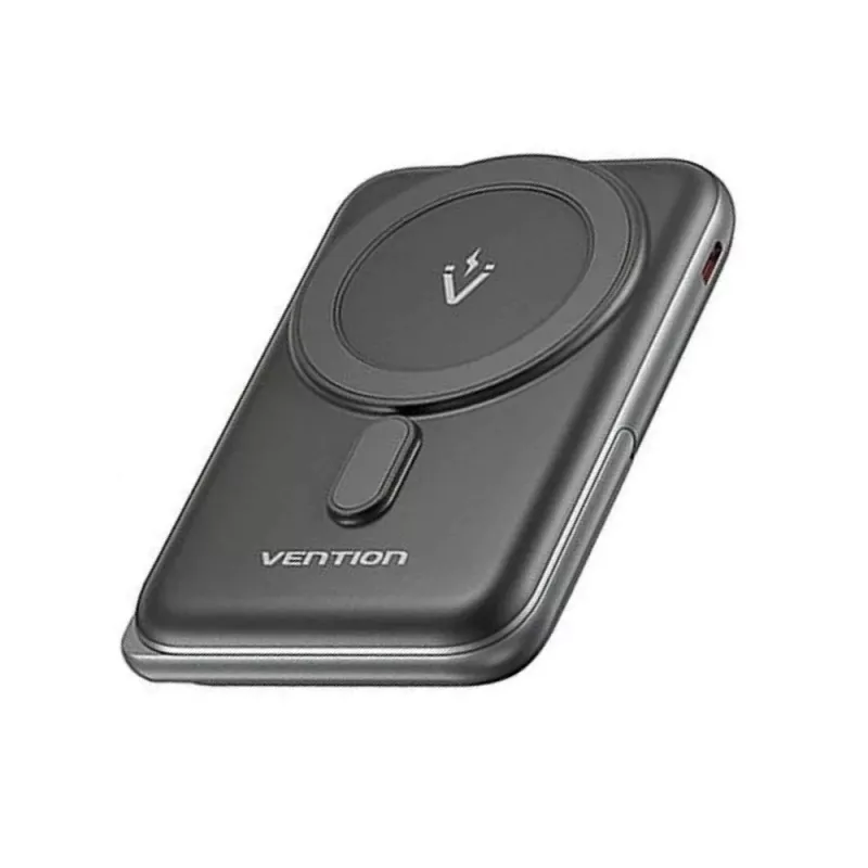 Powerbank Vention 10000mAh Magnetic Wireless 20W, 1×USB-C, bezdrôtové nabíjanie, čierna