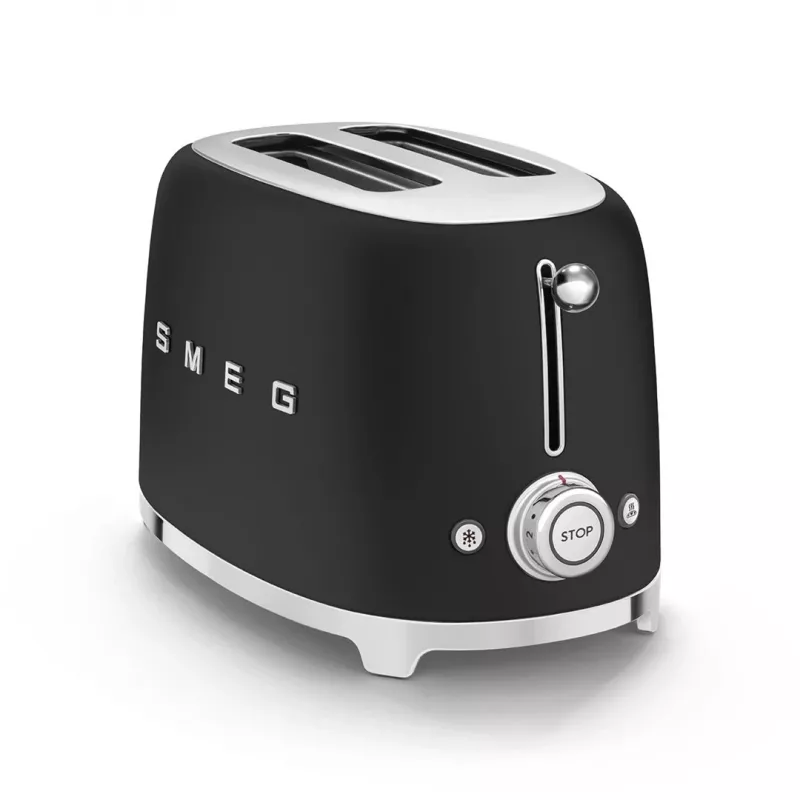 Hriankovač Smeg 50's Style TSF01BLMEU 2 plátky čierna nerez
