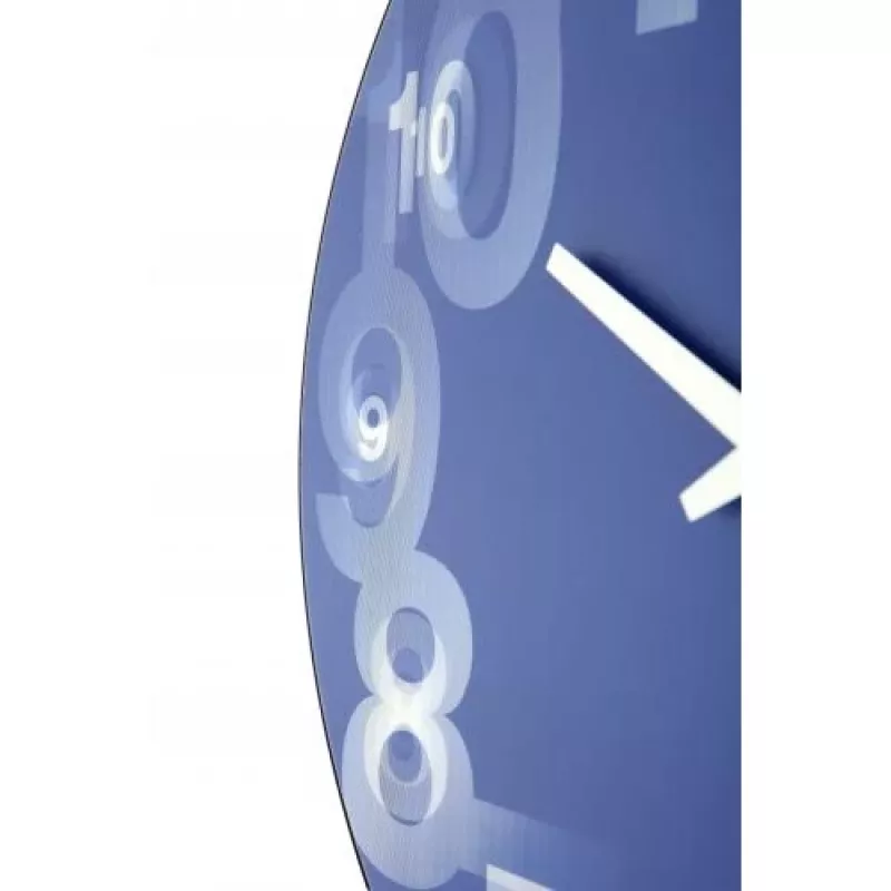 NeXtime hodiny 3077bl 3D, Ø39,5 cm, nástenné, modrá/biela