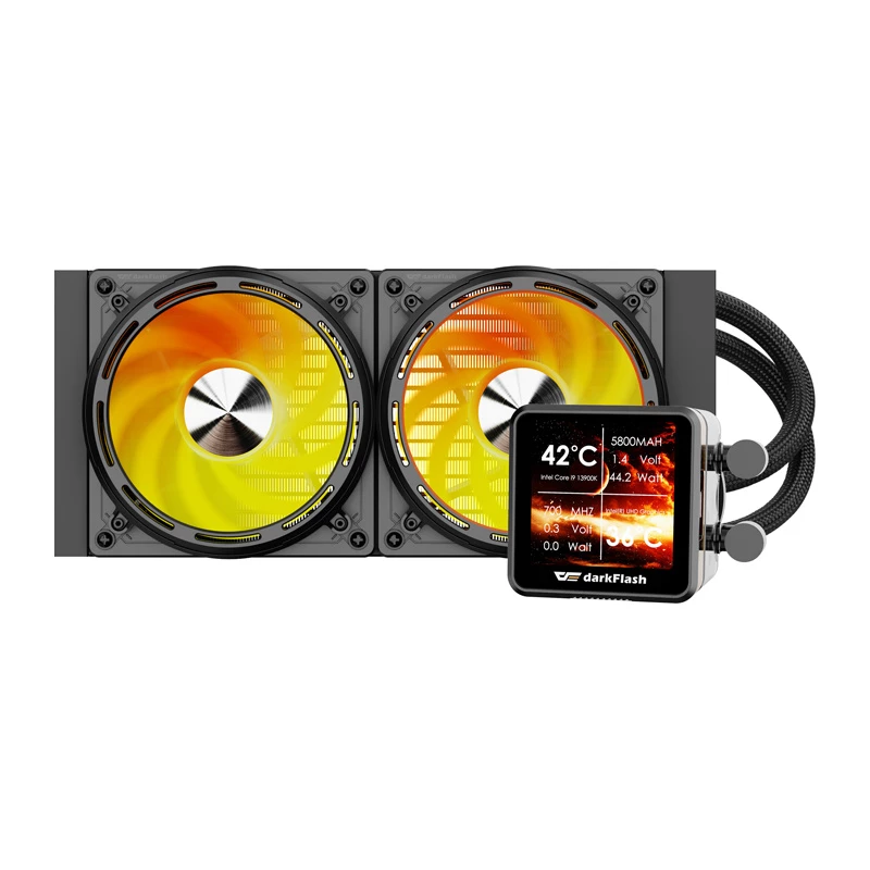 Vodné chladenie CPU Darkflash DE240 (čierne) — 240-mm radiátor, AIO kvapalinový chladič