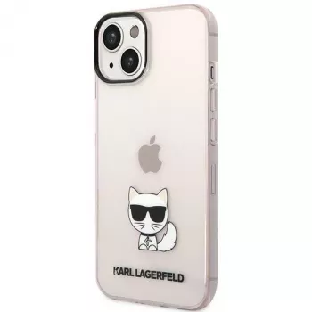 Karl Lagerfeld KLHCP14MCTRI Iphone 14 Plus / 15 Plus 6.7 tvrdé puzdro ružová / ružová transparentná Choupette Body
