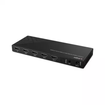 Lindy 4 port HDMI 8K60 rozbočovač s audio, HDMI, 4x HDMI, 3,5 mm, 7680 x 4320 pixelov, čierna, kov