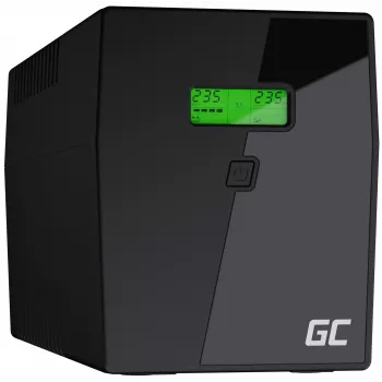 Záložný zdroj Green Cell UPS05 – Line-Interactive 2 kVA / 1200 W, 5x zásuvky Type-F, LCD, USB, RJ-45