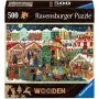 Puzzle Ravensburger Wooden Puzzle Christmas Market — 500 dielov, drevené puzzle