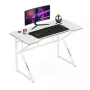 Gamingový stôl huzaro Hero 1.6 biely — rovná MDF/karbónová doska 1200×600 mm, kovová konštrukcia, výška 750 mm