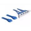 DeLOCK slotový plech USB3.0 Pin Header 19 Pin 2 x Internal > 4 x USB3.0-A konektor samica external - slotový plech (82974)
