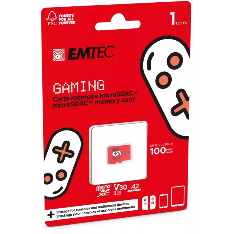 Flash pamäť Emtec 1TB UHS-I U3 V30 A2 Gaming Rouge ECMSDM1TXCU3G