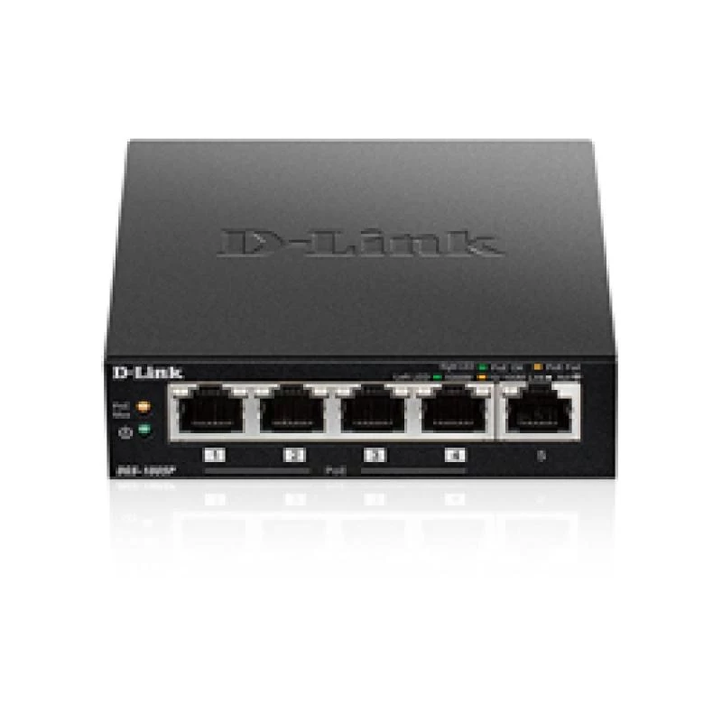 D-Link DGS-1005P/E sieťový switch unmanaged Gigabit Ethernet (10/100/1000) Power over Ethernet (PoE) čierny
