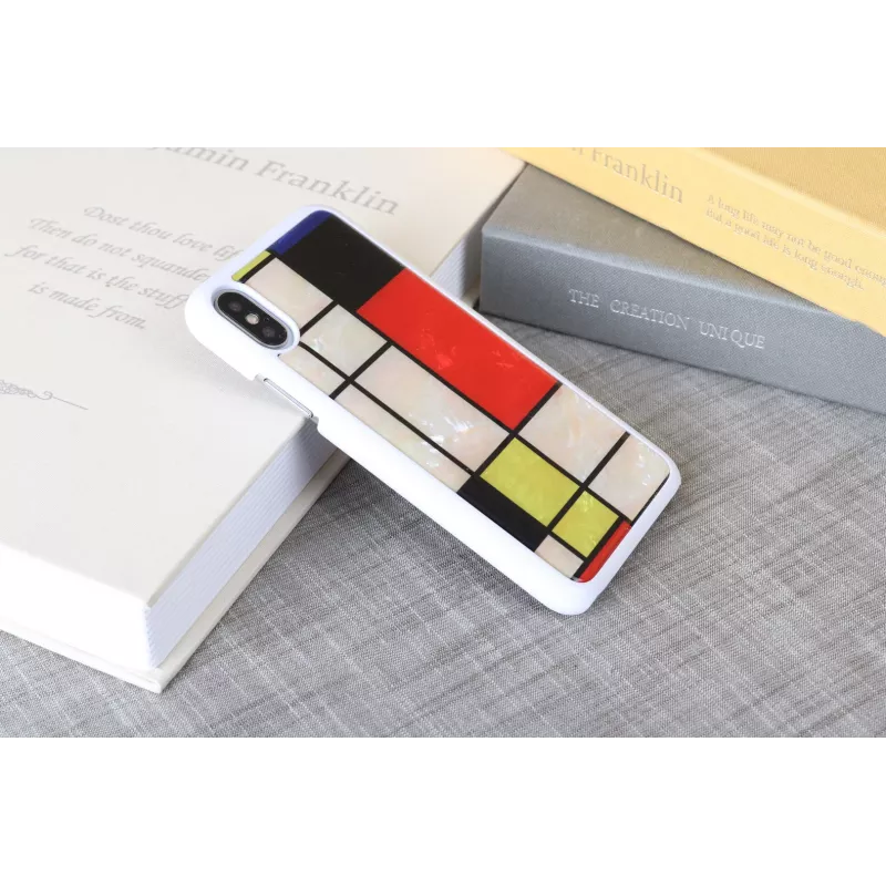 iKins Mondrian puzdro pre iPhone XS/X, biele, K1624H