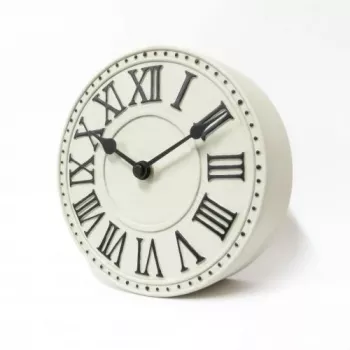 NeXtime hodiny 5187wi London Table, Ø16 cm, nástenné, biele/čierne+B32