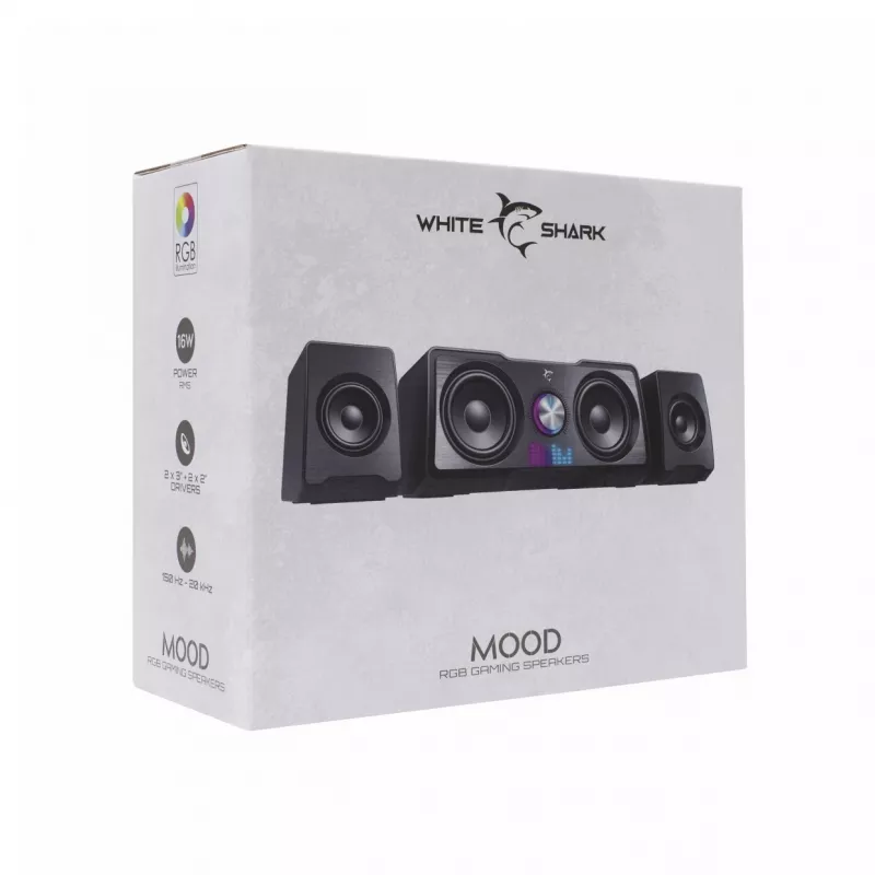White Shark GSP-968 Mood RGB Gaming 2.2 reproduktorový systém čierna