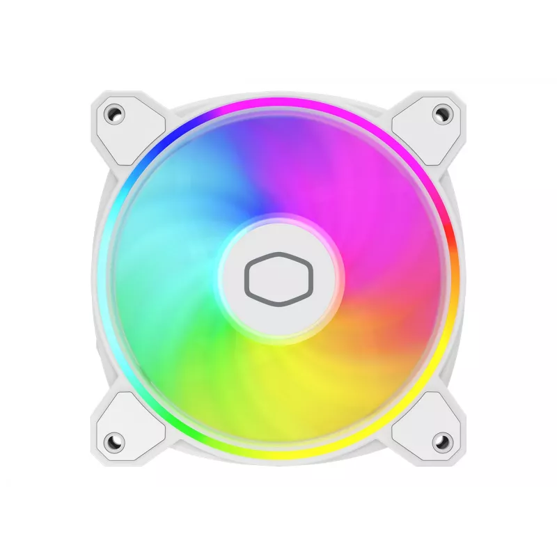 Cooler Master MasterFan MF120 Halo2 White Edition MFL-B2DW-21NP2-R2 skrinkový ventilátor ARGB 120 mm, 27 dB, 51,88 CFM, biely