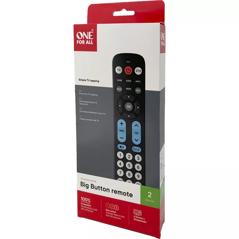 One for All Big Button Remote univerzálny diaľkový ovládač URC6821