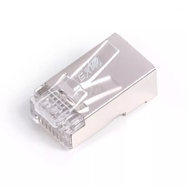 Konektor RJ45 tienený kat.6 univerzálny drôt/lanka 8P8C 100 ks