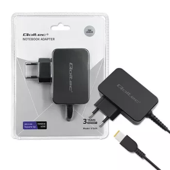 Qoltec 51035 napájací adaptér pre Lenovo 45 W, 20 V 2,25 A, Slim tip+pin, do interiéru, čierny