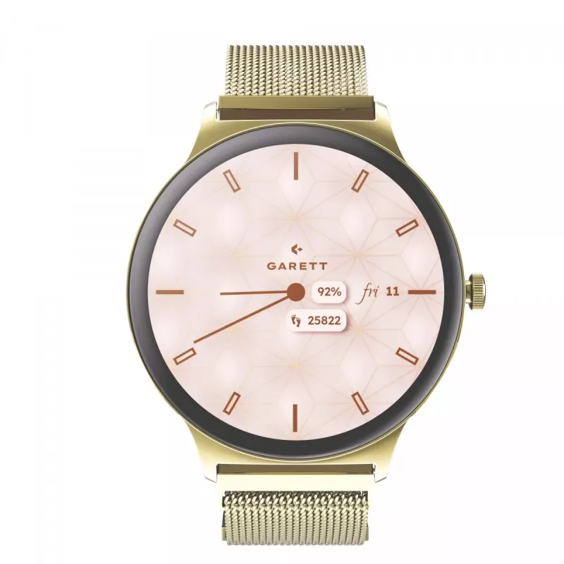 Smartwatch Garett Verona 2 Gold Mesh s Bluetooth a meračom srdcového tepu