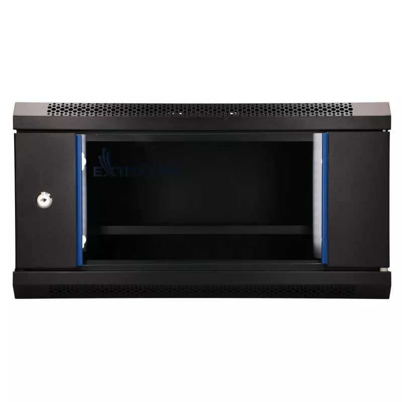 EXTRALINK LITE 4U 530X400 nástenný rack skriňa čierna s priehradkou