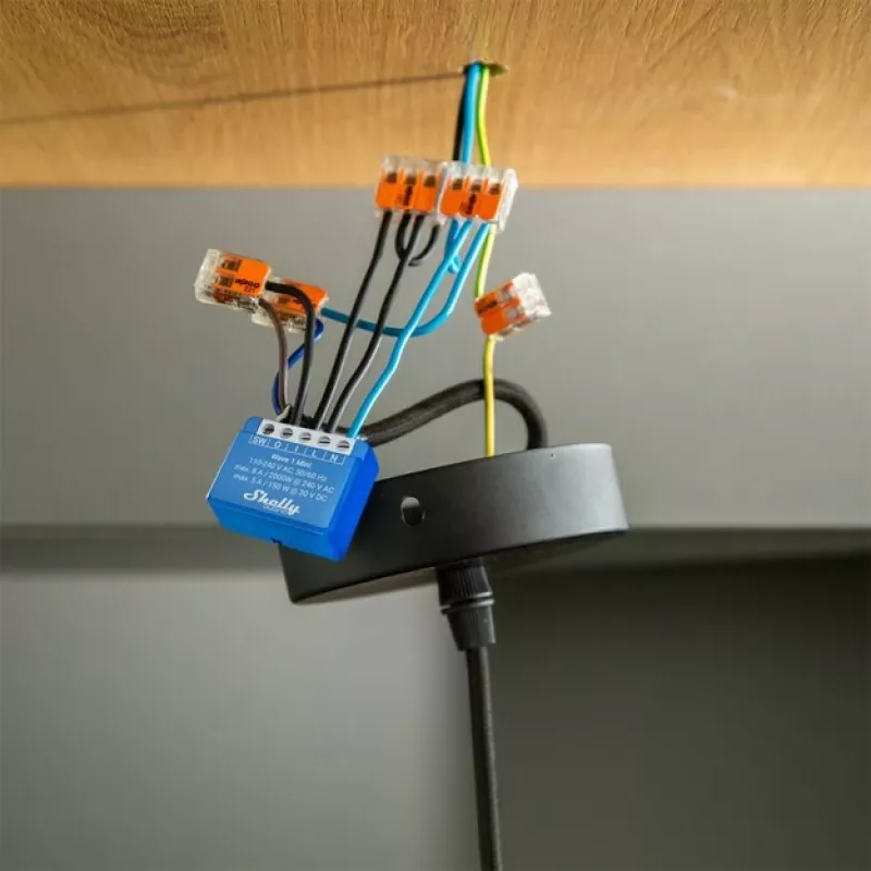 Smart relé Shelly Qubino Wave 1 Mini bezdrôtové 110–240V, 8A AC / 5A DC, 868,4 MHz, pre interiér, modrá