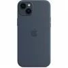 Silikónové puzdro Apple iPhone 14 Plus MagSafe Storm Blue