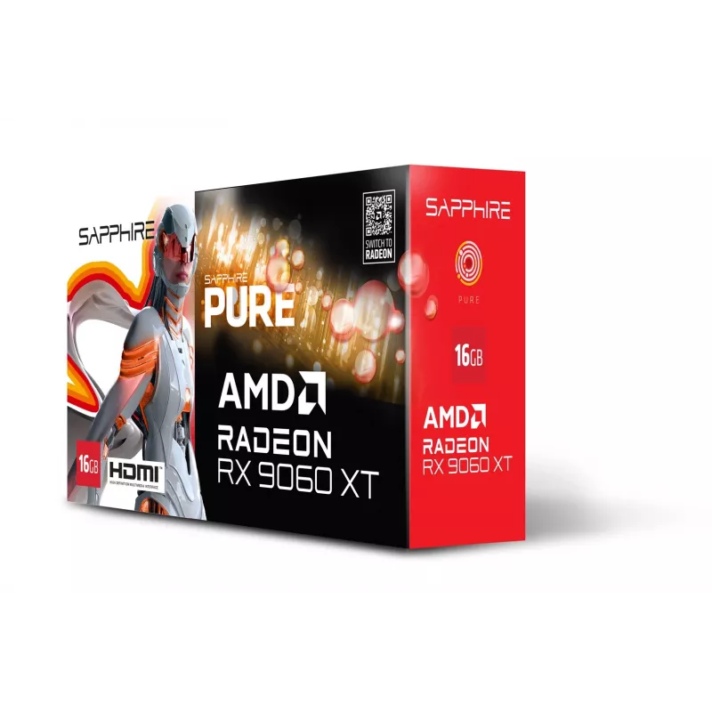 SAPPHIRE PURE Radeon RX 9060 XT Gaming OC 16GB grafická karta