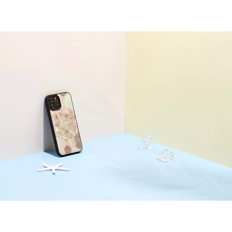 Ochranné puzdro iKins pre Apple iPhone 12 / 12 Pro – dizajn ružového mramoru