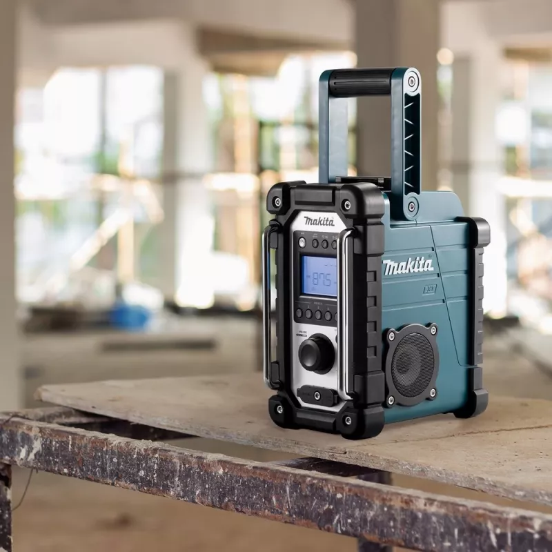 Staveniskové rádio Makita DMR116 digitálne AM FM 3,5W tyrkysové